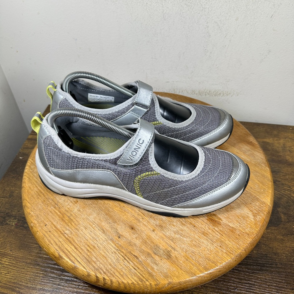 Vionic Sunset Silver Gray Mary Jane Walking Shoes 334SUNSET 9032 Womens 9